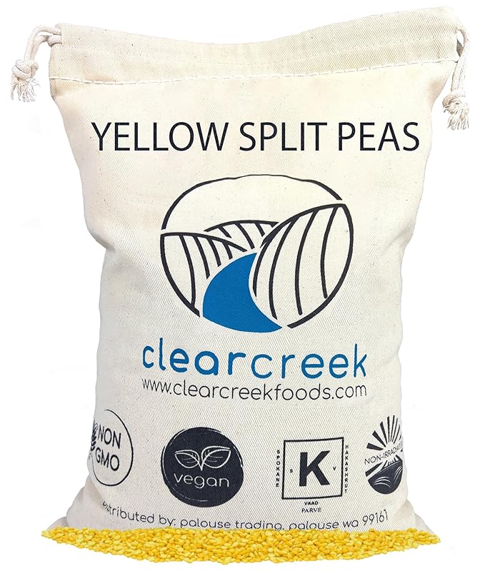 CLEAR CREEK Certified Glyphosate Residue Free Yellow Split Peas | 4 lb | Non-GMO | Kosher | Vegan