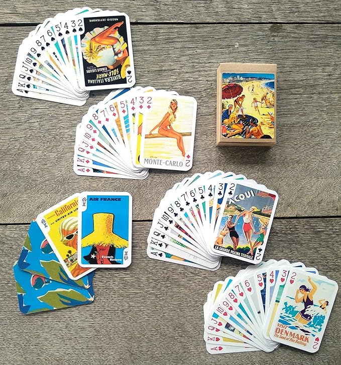 ON The Beach Travel Posters Playing Cards (Poker Deck 54 Cards All Different) Vintage Retro Classic