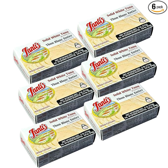 Fantis ??White Tuna in Olive Oil ??Premium Wild-Caught Solid White Tuna Fillets, Mediterranean