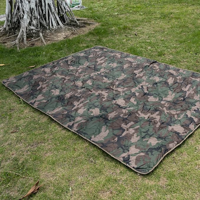 Military Poncho Liner 55”x 79” Camping Blanket Insulation Compact Waterproof for Travel Stadium