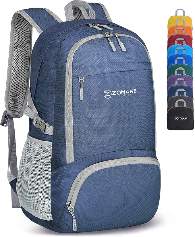 ZOMAKE Lightweight Packable Backpack 30L, Foldable Hiking Backpacks Water Resistant Compact Folding