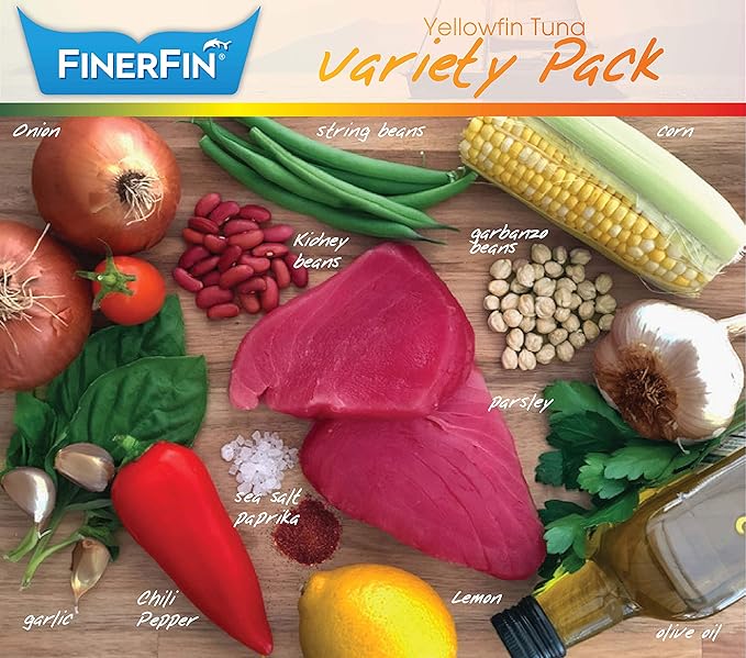 FinerFin Yellowfin Tuna Salad in Organic Olive Oil | Taster's Variety Pack | Premium Canned Tuna
