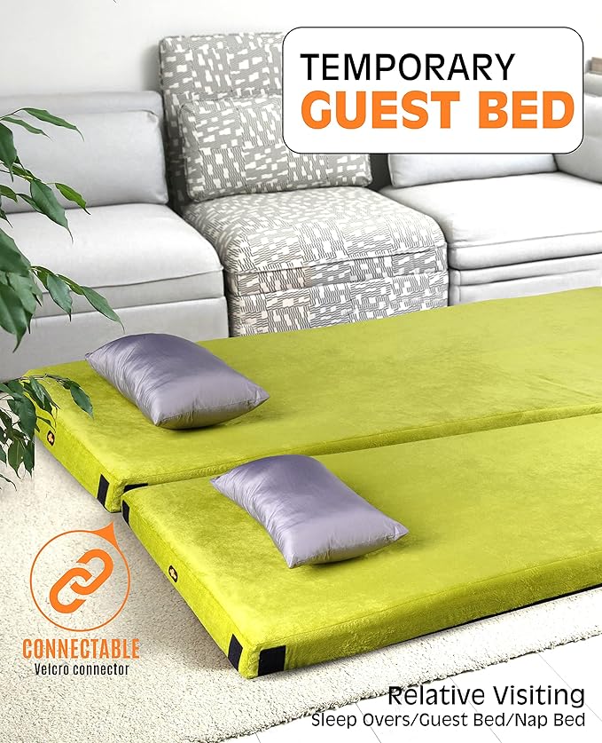 3 Inch GAIALOOP Thick Memory Foam Camping Mattress Sleeping Pad [Car/Tent/Cot] Glamping Portable