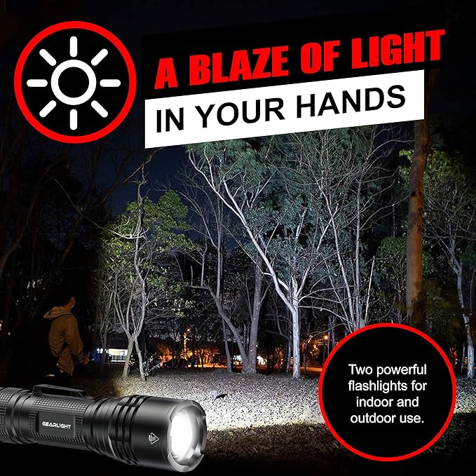 GearLight LED Tactical Flashlights High Lumens - Mini Flashlights for EDC Carry - Compact Powerful