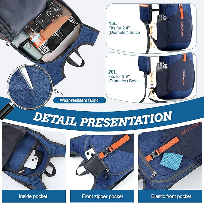 20L Small Hiking Backpack for Men Women Foldable Packable Back Pack Ultralight Hiking Daypack for