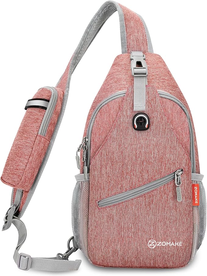ZOMAKE Sling Bag,Small Crossbody Sling Backpack,Water Resistant Shoulder Daypack for Travel,Anti