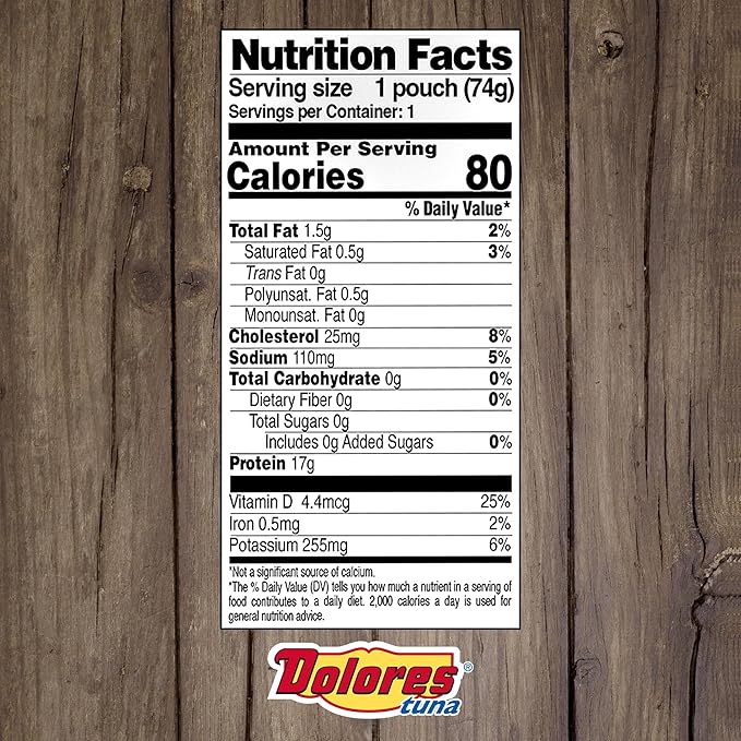 Dolores Chunk Light Yellowfin Tuna in Water, 2.6 oz (Pack of 24)