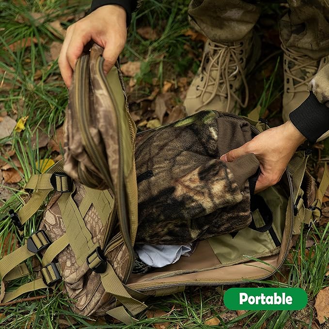RunNico Camo Hand Muff Warmer - Unisex Camo Hunting Hand Muff - Camouflage Hunting Waist Pouch for