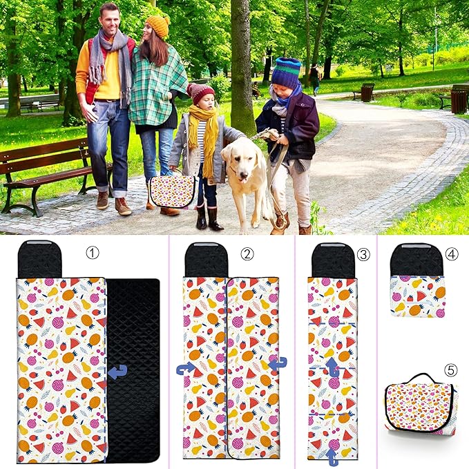 Poedist Extra Large Picnic Blanket Waterproof,80"x 80"Foldable Machine Washable Beach