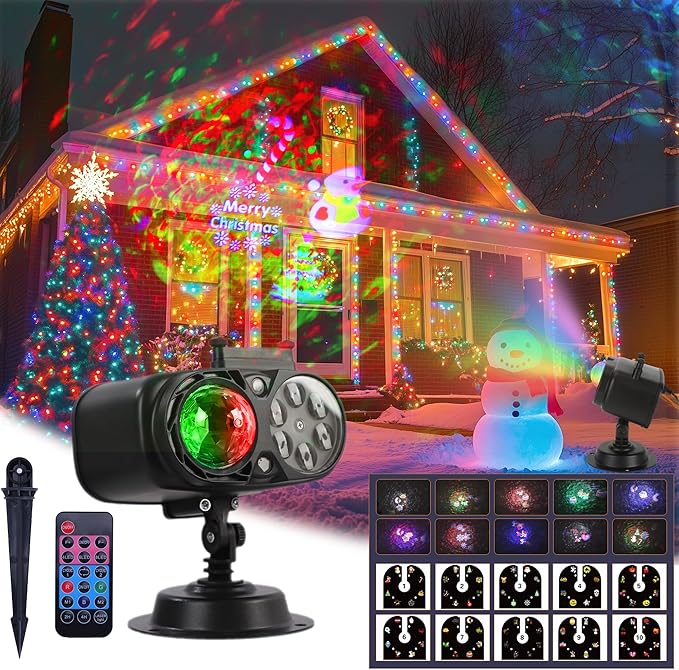 2025 Upgraded Holiday Projectors, Brighter Halloween Decorations Projector Lights, Christmas