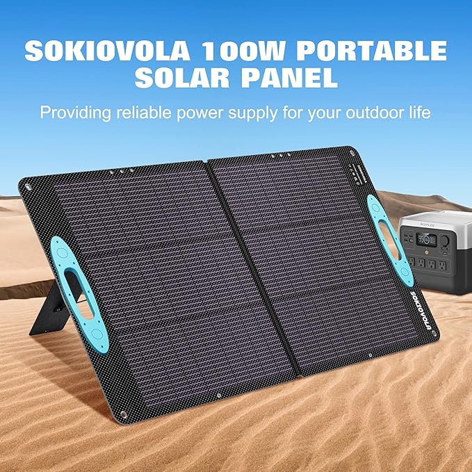 N-Type 16BB 100W Portable Solar Panel for Power Station,ETFE Portable Foldable Solar Charger