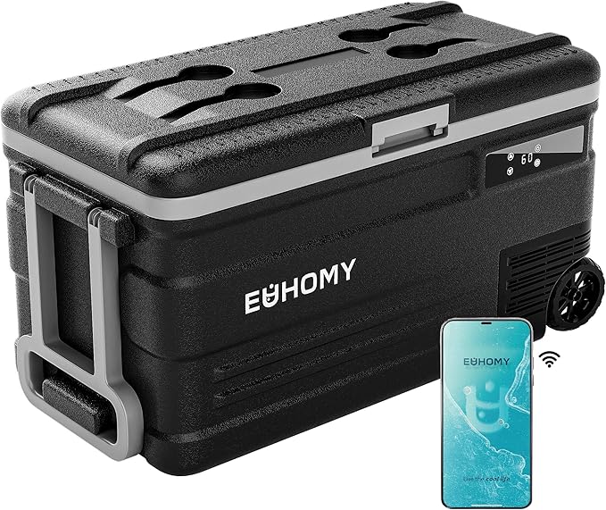 EUHOMY 12 Volt Refrigerator, 80QT(75L) 12V Fridge, Electric Cooler APP Control, Car Fridge 12/24V