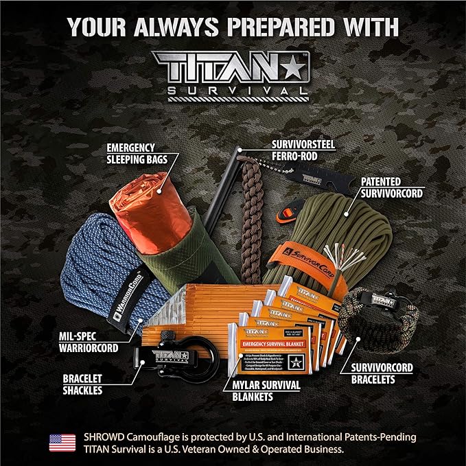 TITAN Survival - Mylar Survival Blankets 5 Pack - 90% Heat Retention & Waterproof Design