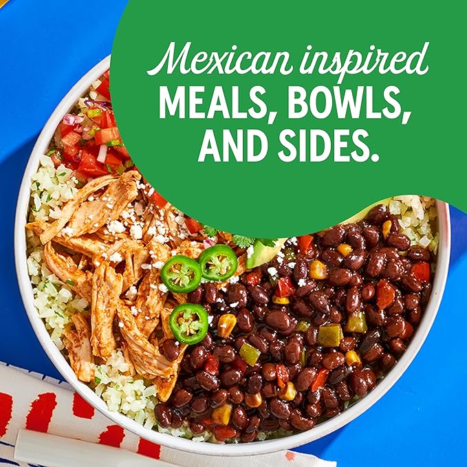 BUSH'S BEST 15.1 oz Canned Taco Fiesta Black Beans, Source of Protein and Fiber, Low Fat, Gluten