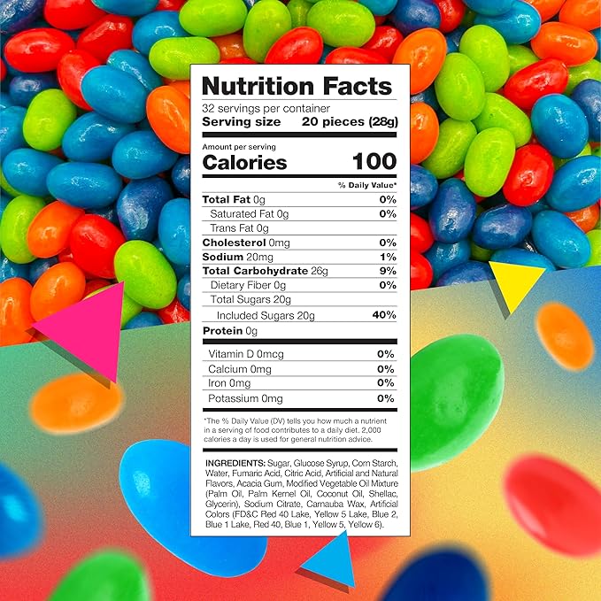 Sour Jelly Beans Candy | 2 Pound Bag | Assorted Fruit Flavors