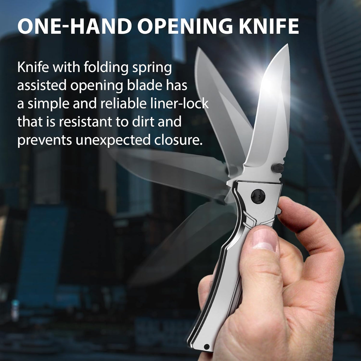 EDC Folding Pocket Knife – Aluminum Handle Utility Blade with Pocket Clip for Camping & Everyday