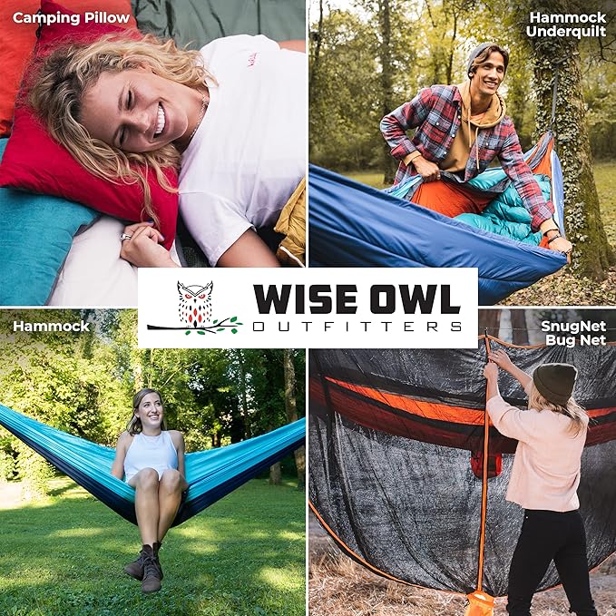 Wise Owl Outfitters Camping Pillow – Memory Foam Travel Pillow for Airplane Sleeping, Hiking