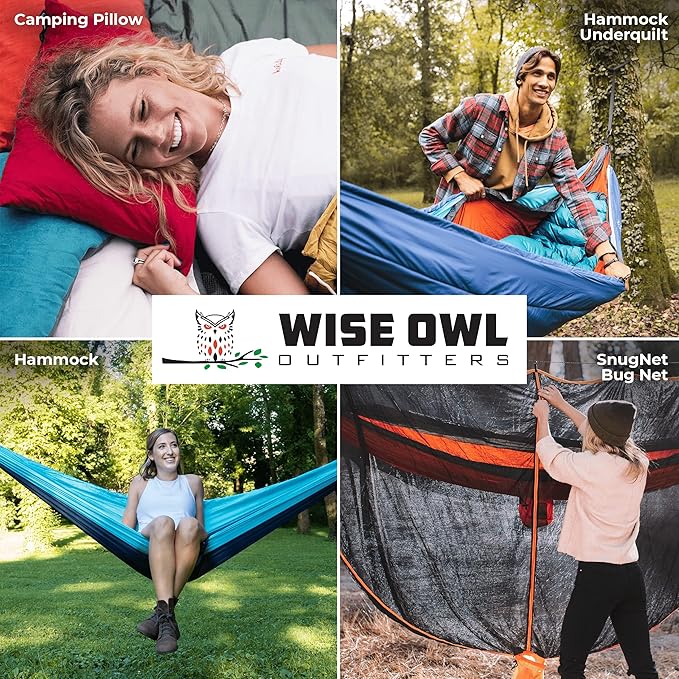 Wise Owl Outfitters Camping Pillow – Memory Foam Travel Pillow for Airplane Sleeping, Hiking