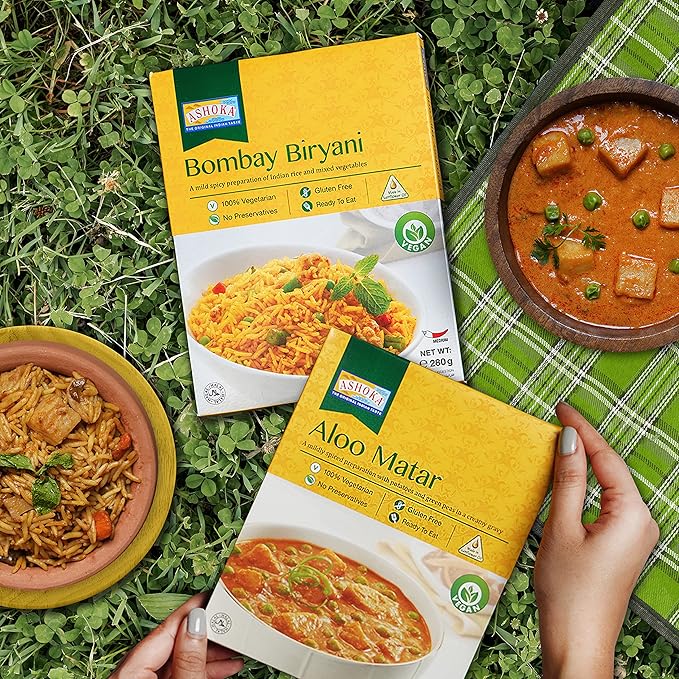 Ashoka Traditional Meals 1932, Vegan Mashed Vegetable Instant Curry, All-Natural, Ready to Eat