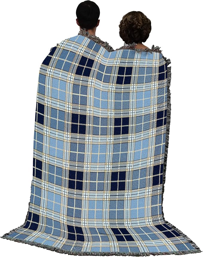 Pure Country Weavers Plaid Blanket Blue Bell Tartan - Patterns Gift Tapestry Throw Woven from