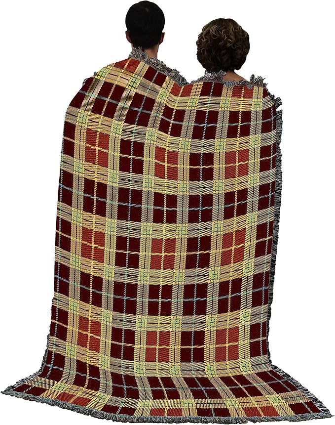Pure Country Weavers Plaid Blanket Woods - Patterns Gift Tapestry Throw Woven from Cotton - Made in