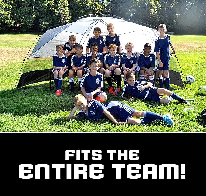 Franklin Sports Sideline Team Sunblocker Shelter - Easy Set Up - Portable and UPF 50+ Protected