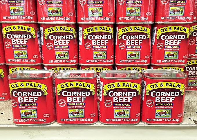 4 Packs Ox & Palm Corned Beef with Juices 11.5oz Ea