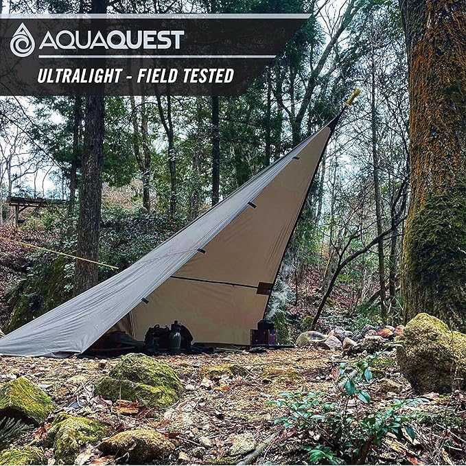 AquaQuest Guide Tarp ??Ultralight Waterproof (5,000 mm) Seam-Taped 40D Ripstop Rain Fly for