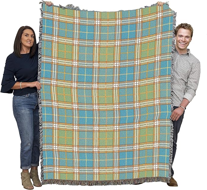 Pure Country Weavers Plaid Blanket Freshwater - Patterns Gift Tapestry Throw Woven from Cotton