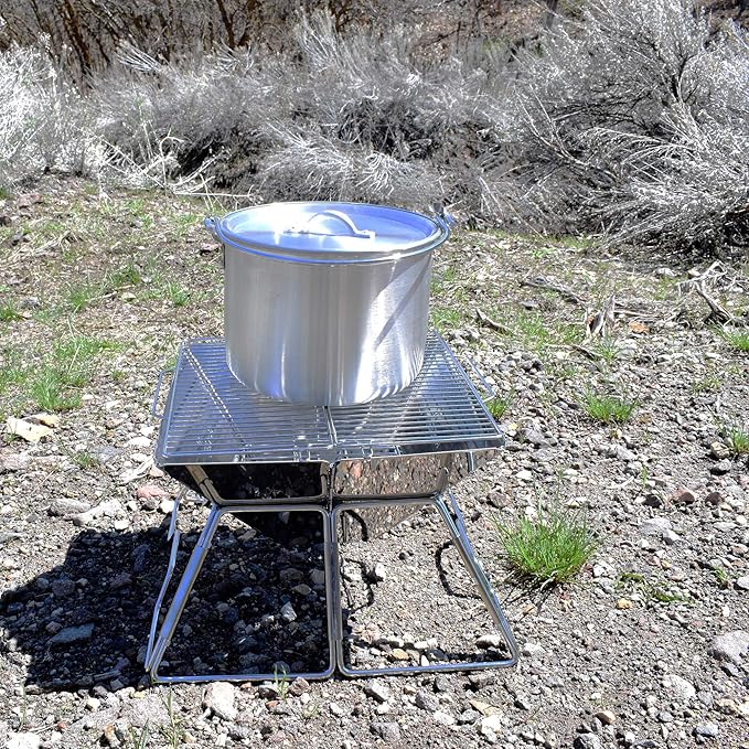AceCamp Nested Pot Aluminum Lightweight Cooking Pot Set Outdoor Large Stock with lid and folding