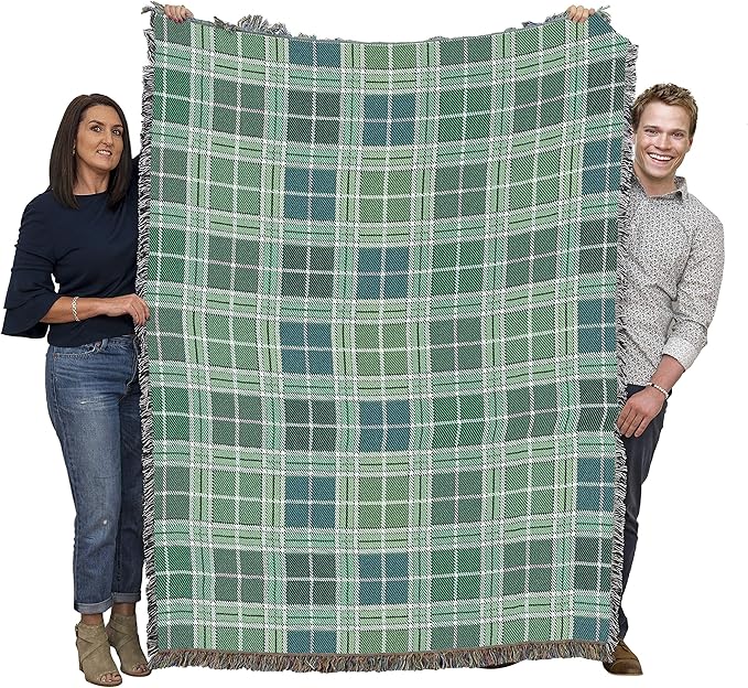 Pure Country Weavers Plaid Blanket Heather Tartan - Patterns Gift Tapestry Throw Woven from Cotton