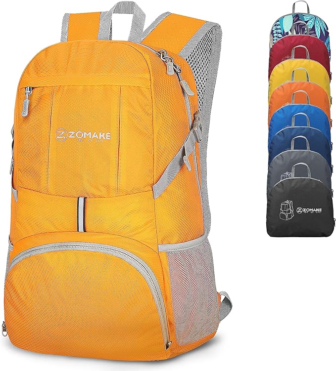 ZOMAKE Lightweight Packable Backpack 35L, Light Foldable Backpacks Water Resistant Collapsible