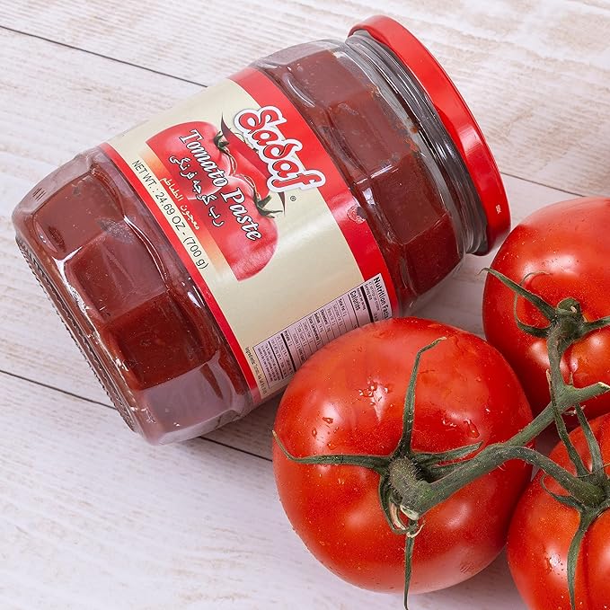 Sadaf Tomato Paste in jar - Tomato paste no sugar added - All-natural tomato sauce - Keto Friendly