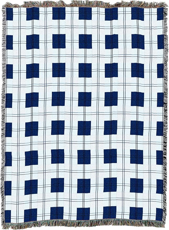 Pure Country Weavers Blueberry Plaid Blanket - Gift Tapestry Throw Woven from Cotton - Made in The