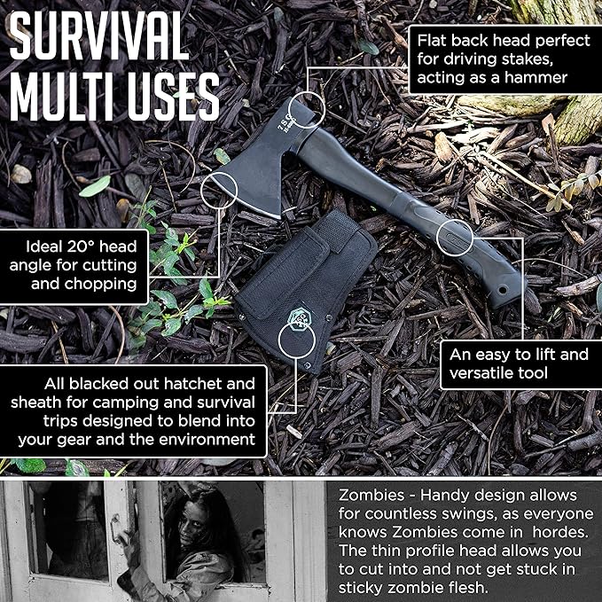 Camping Axe - Camping Hatchet with Sheath -Survival Throwing Axe - Survival Hatchets for Camping