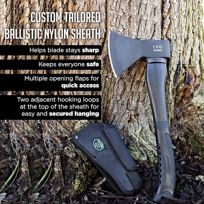 Camping Axe - Camping Hatchet with Sheath -Survival Throwing Axe - Survival Hatchets for Camping