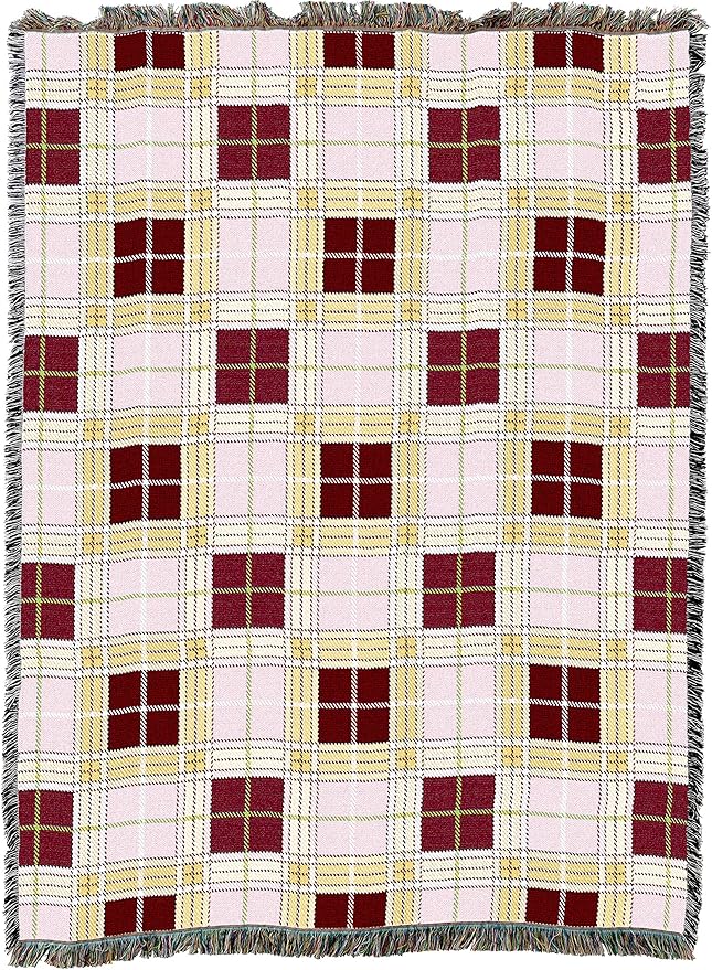 Pure Country Weavers Innocent Plaid Blanket - Gift Tapestry Throw Woven from Cotton - Made in The