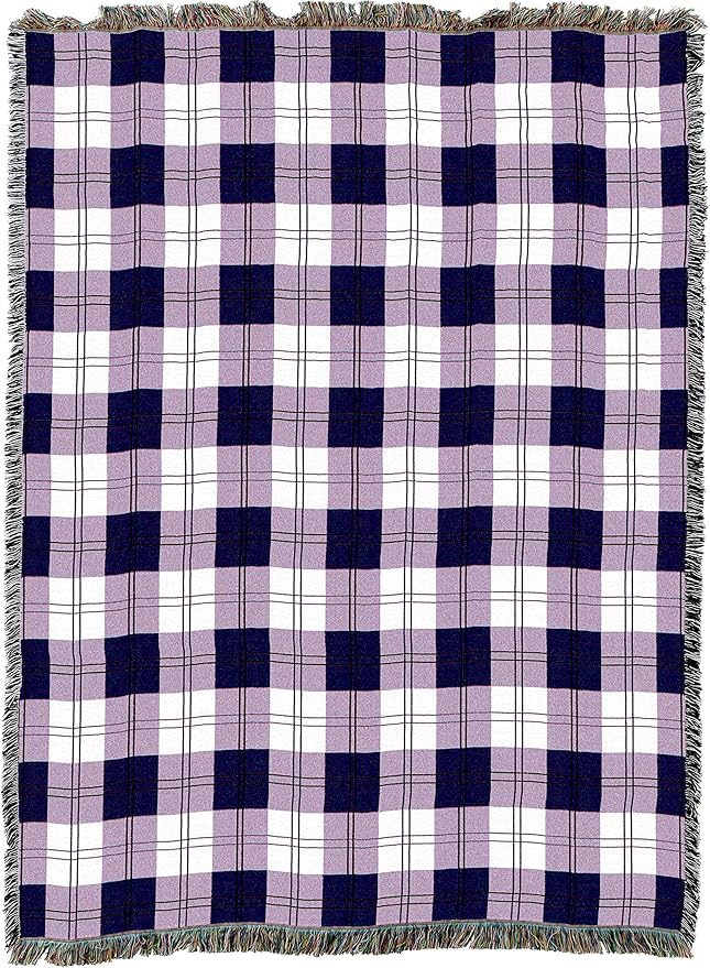 Pure Country Weavers Boysenberry Plaid Blanket - Gift Tapestry Throw Woven from Cotton - Made in