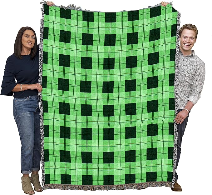 Pure Country Weavers Gooseberry Plaid Blanket - Gift Tapestry Throw Woven from Cotton - Made in The