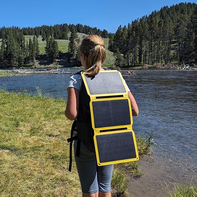 SunJack ??25 Watt Foldable Solar Panel, ETFE Monocrystalline Portable Solar Panel with USB-C and