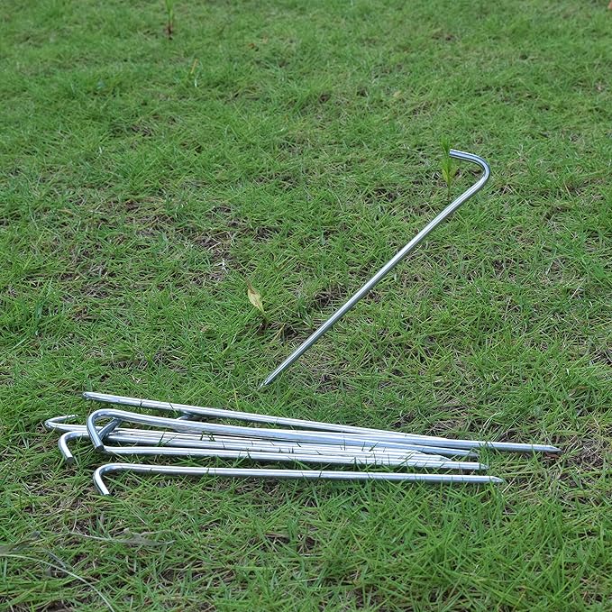 MySit 9" Tent Stakes, Metal Inflatables Stakes 60 Pack, Heavy Duty Galvanized Tent Stakes Metal