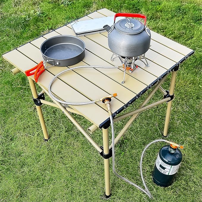 Camping Stove Adapter 1 Lb Propane Small Tank Input EN417 Lindal Valve Output Outdoor Cylinder LPG