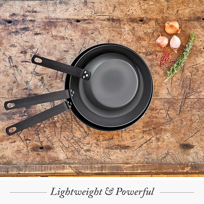 Merten & Storck Pre-Seasoned Carbon Steel 8” Frying Pan Skillet, Use on Induction, Stove and Grill