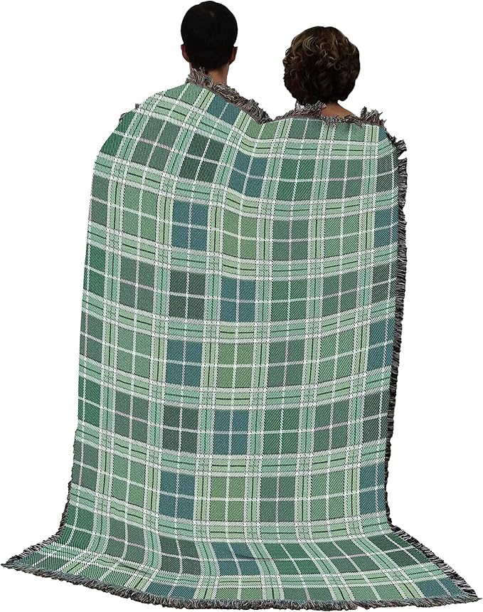 Pure Country Weavers Plaid Blanket Heather Tartan - Patterns Gift Tapestry Throw Woven from Cotton