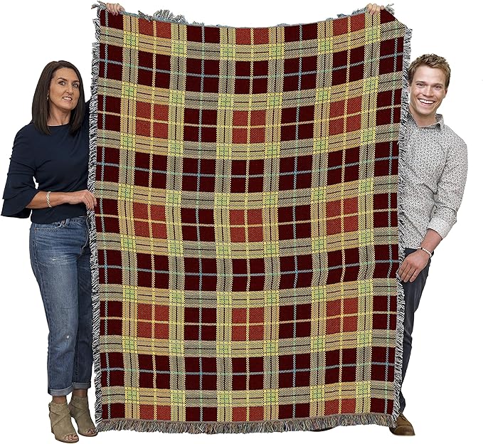 Pure Country Weavers Plaid Blanket Woods - Patterns Gift Tapestry Throw Woven from Cotton - Made in