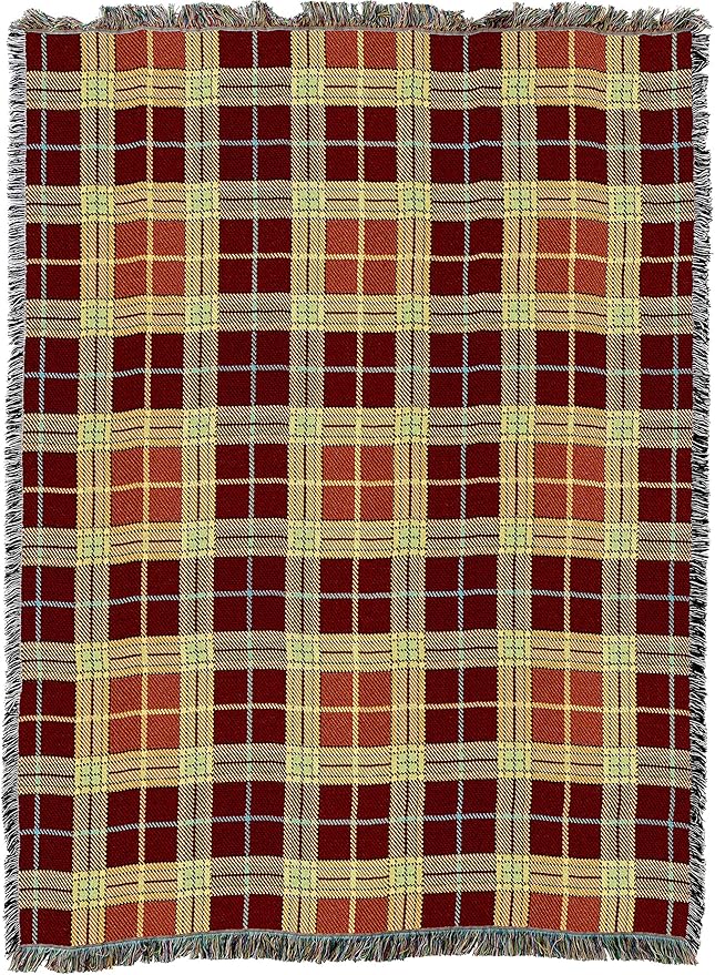 Pure Country Weavers Plaid Blanket Woods - Patterns Gift Tapestry Throw Woven from Cotton - Made in